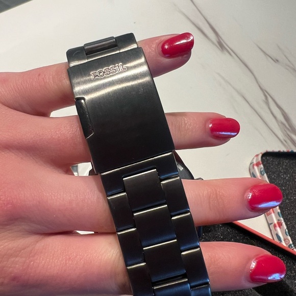 Fossil Machine Smoke Stainless Steel Watch - good condition! Comes in box - Picture 8 of 13